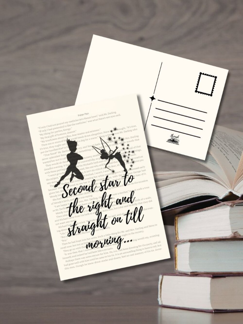 Peter Pan Bookish Book Page Postcard Mini Art Print
